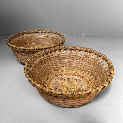 Set of Handwoven Bamboo Baskets, Shōwa Period, Japan.