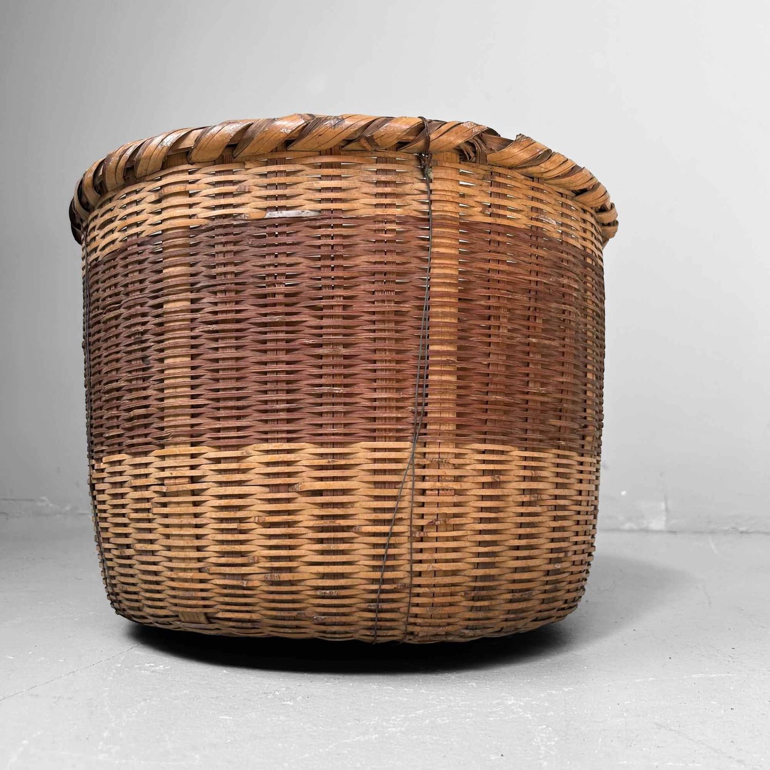 Traditionele Japanse Okimono Kago (置物籠) Bamboe Mand, Shōwa.