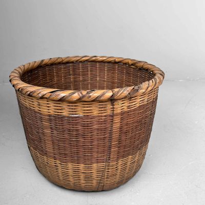 Traditionele Japanse Okimono Kago (置物籠) Bamboe Mand, Shōwa.