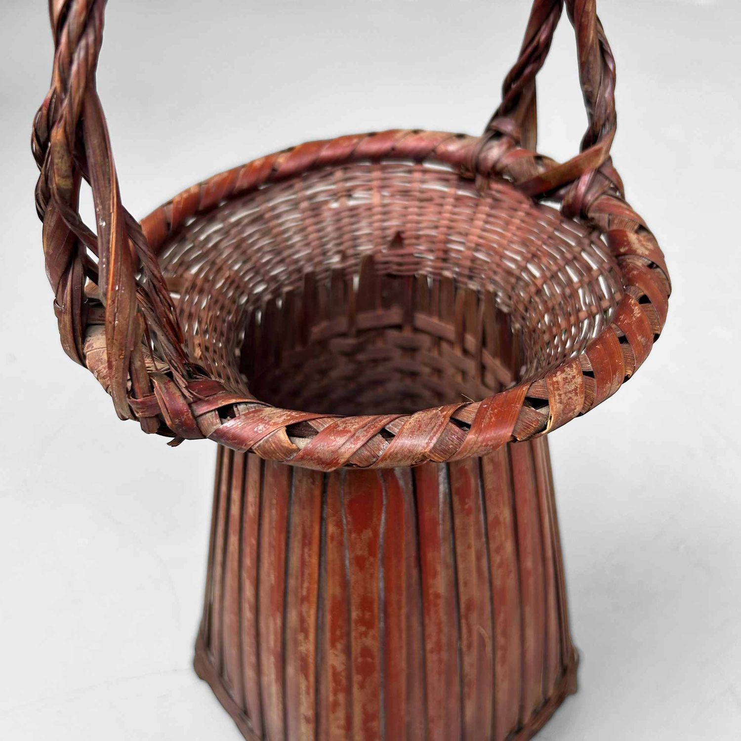 Handgevlochten Ikebana 生け花 Bloemenmand, jaren '50, Japan.