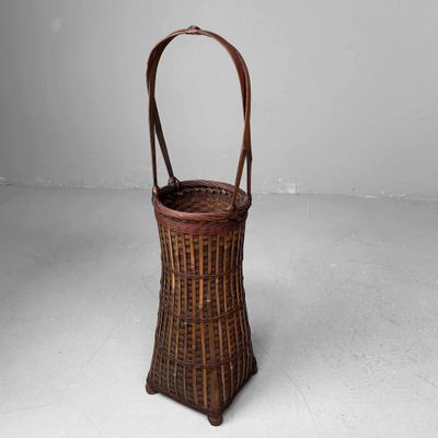 Handwoven Ikebana (生け花) Flower Basket, 1950s, Japan.