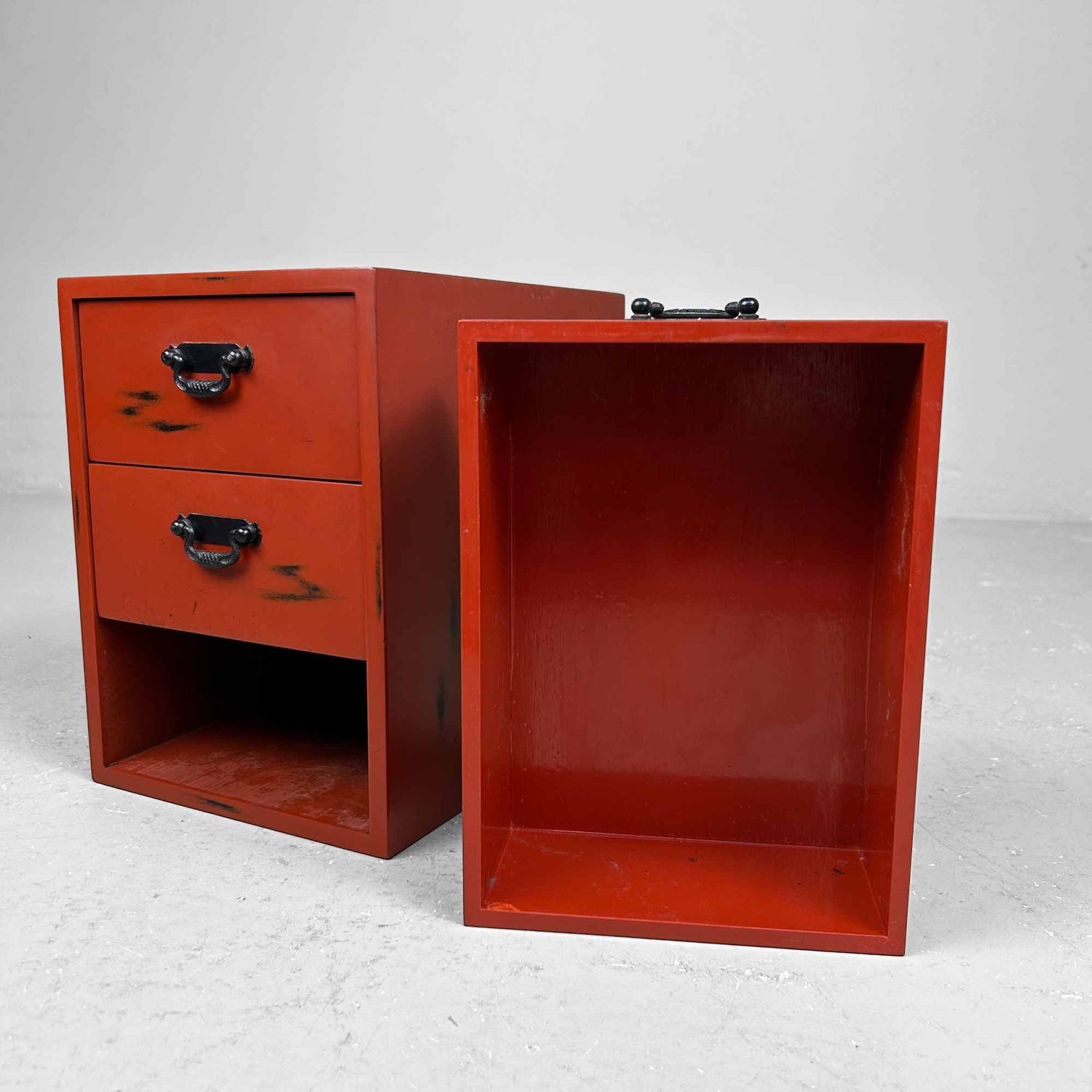 Small Negoro-Nuri (根来塗り) Chest of Drawers, 1970s, Japan.