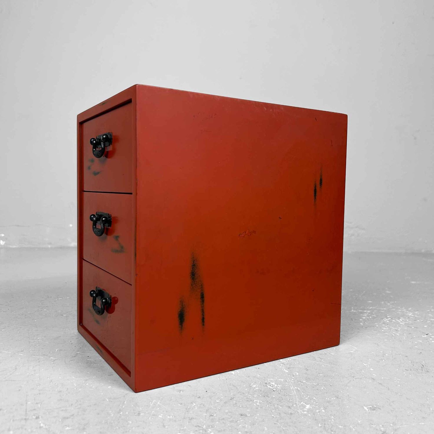 Small Negoro-Nuri (根来塗り) Chest of Drawers, 1970s, Japan.