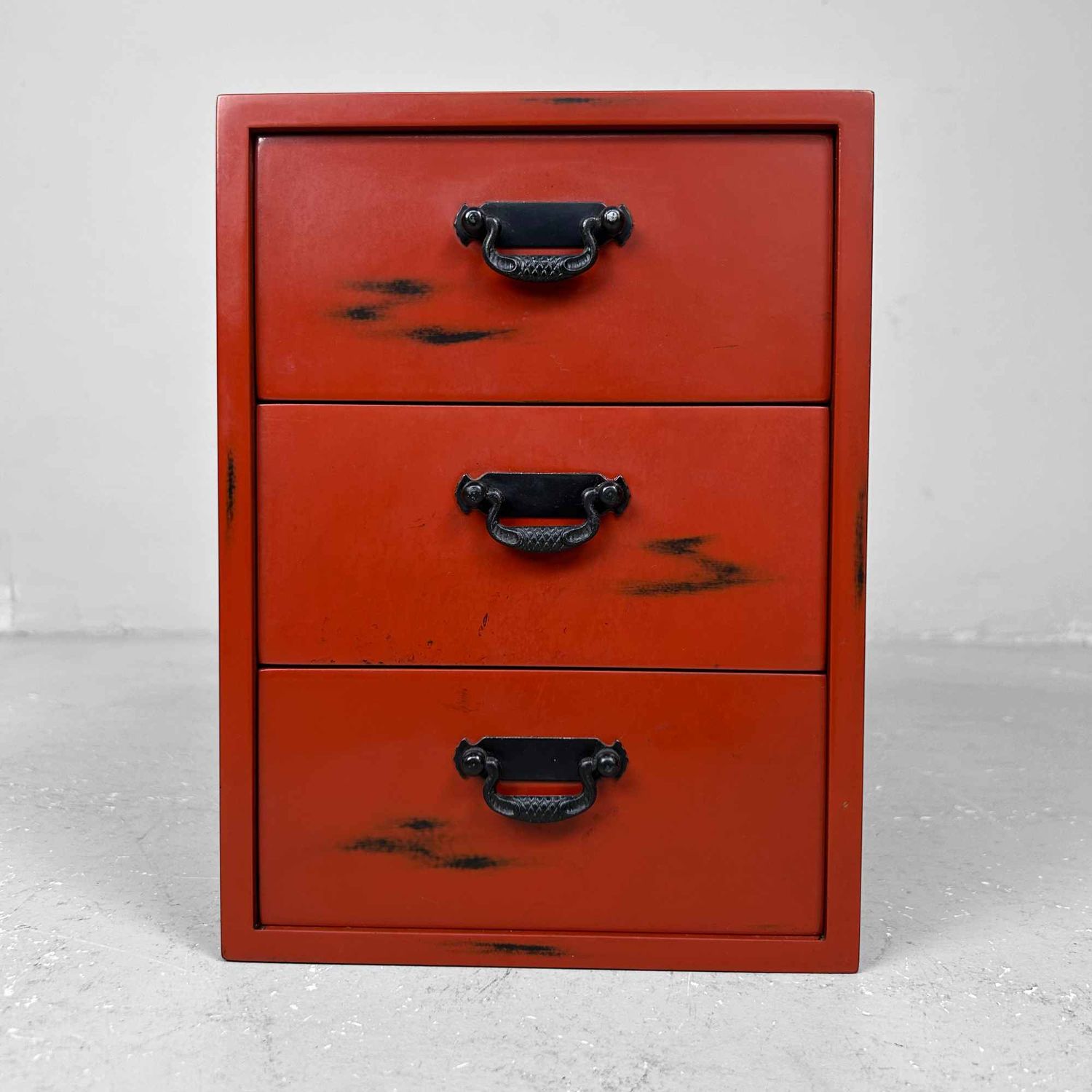Small Negoro-Nuri (根来塗り) Chest of Drawers, 1970s, Japan.