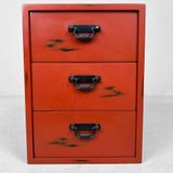 Small Negoro-Nuri (根来塗り) Chest of Drawers, 1970s, Japan.