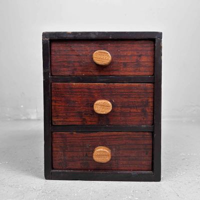 Small Vintage Japanese Drawer Cabinet, Shōwa Period.