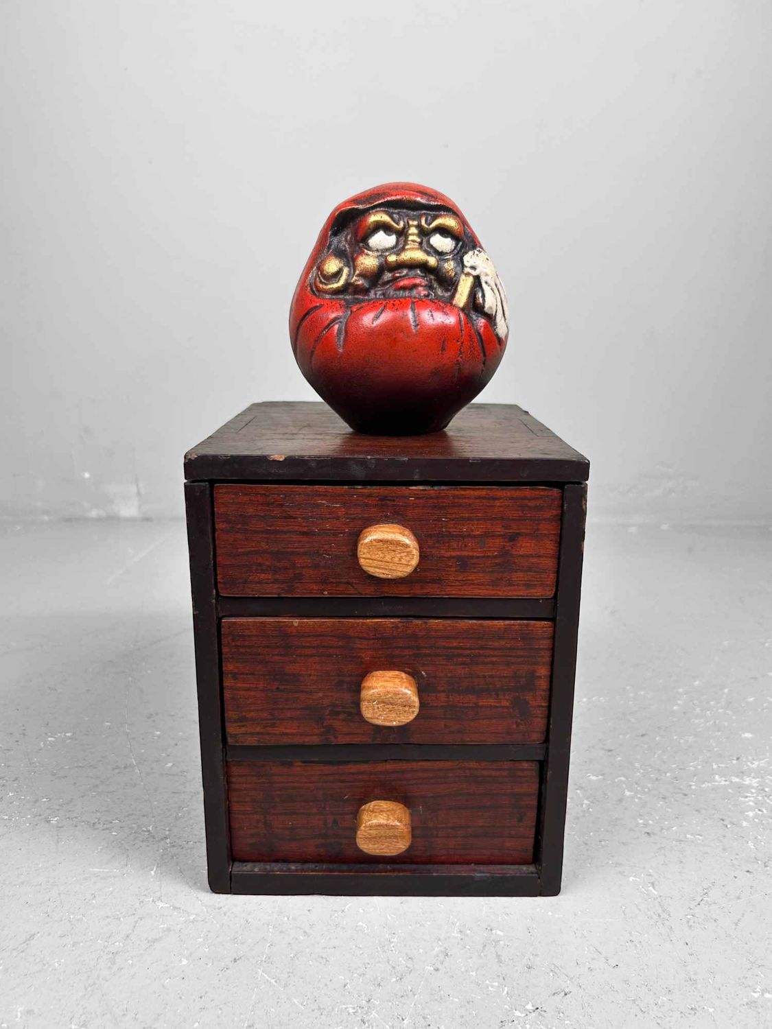 Small Vintage Japanese Drawer Cabinet, Shōwa Period.