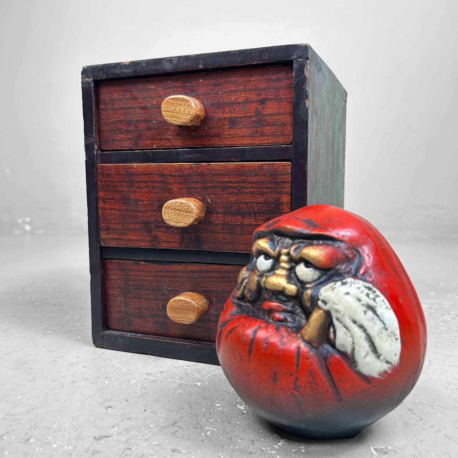 Small Vintage Japanese Drawer Cabinet, Shōwa Period.