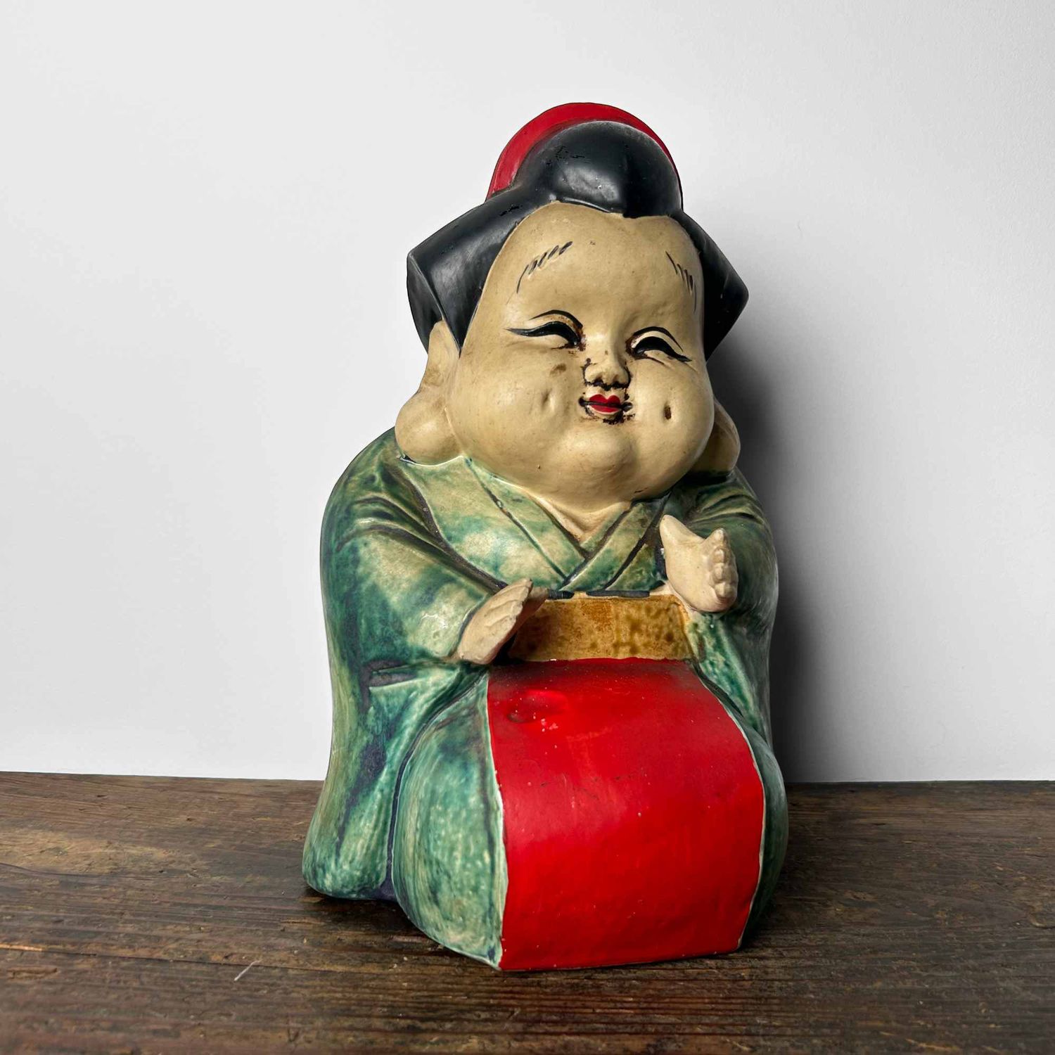 Okame en Hyottoko, Set Japanse Beelden, vroege Shōwa-periode.