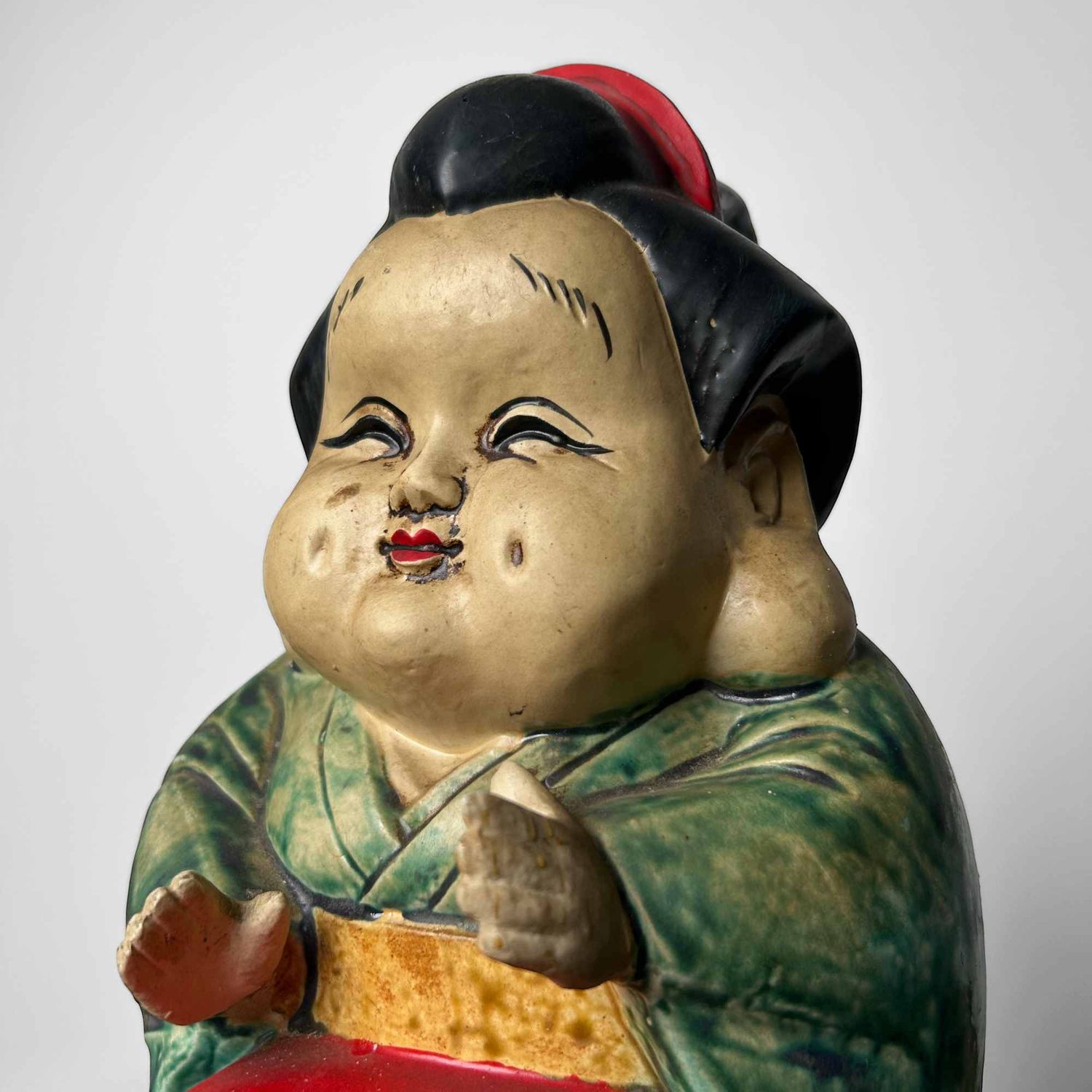 Okame en Hyottoko, Set Japanse Beelden, vroege Shōwa-periode.