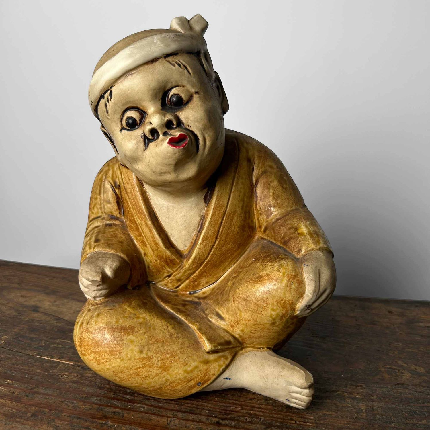 Okame en Hyottoko, Set Japanse Beelden, vroege Shōwa-periode.