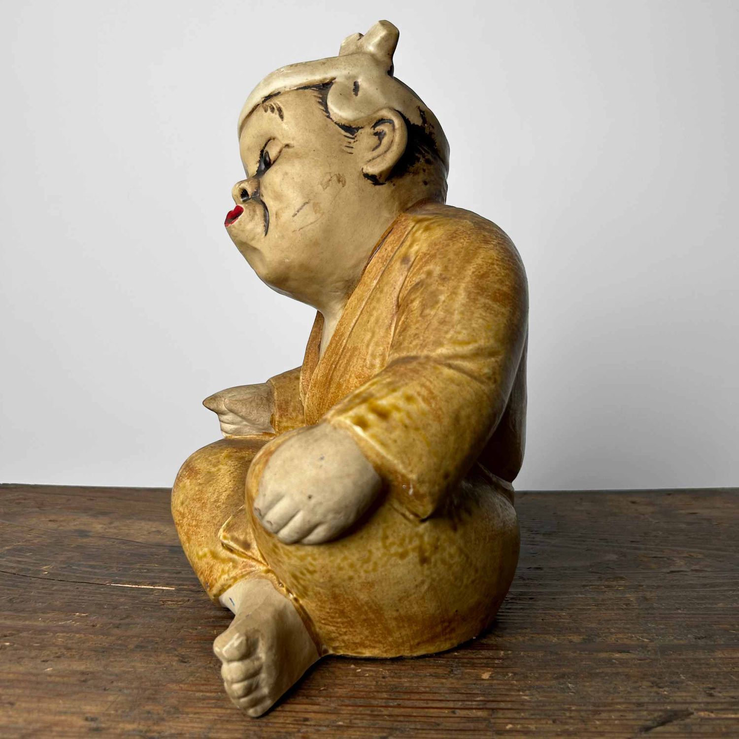 Okame en Hyottoko, Set Japanse Beelden, vroege Shōwa-periode.