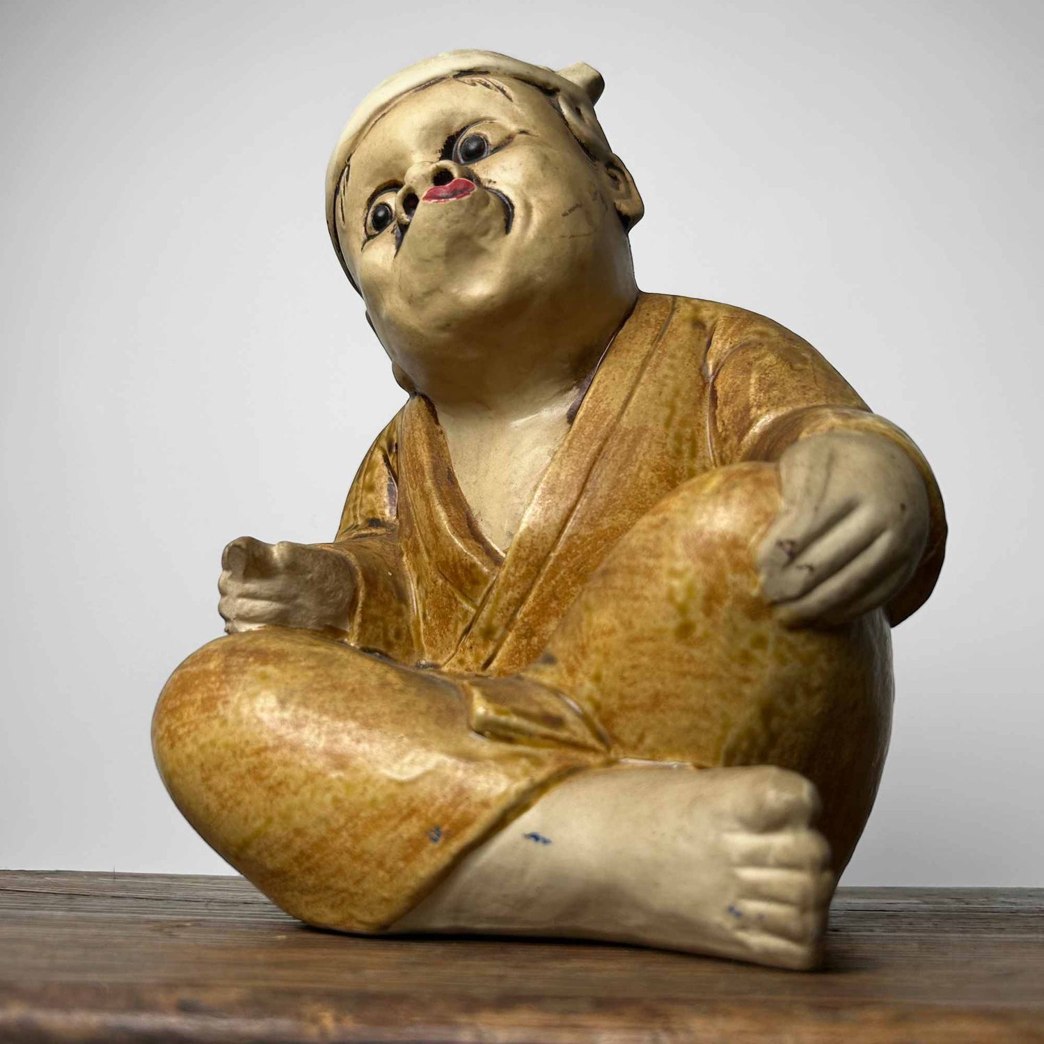 Okame en Hyottoko, Set Japanse Beelden, vroege Shōwa-periode.
