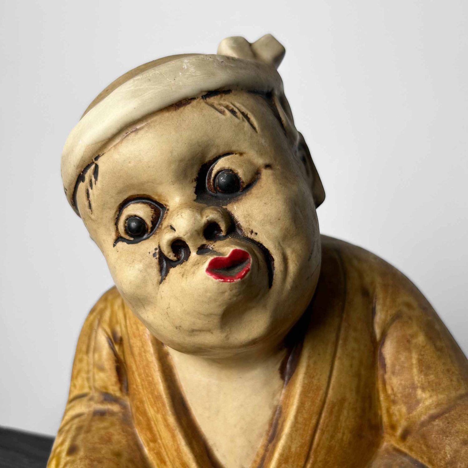 Okame en Hyottoko, Set Japanse Beelden, vroege Shōwa-periode.