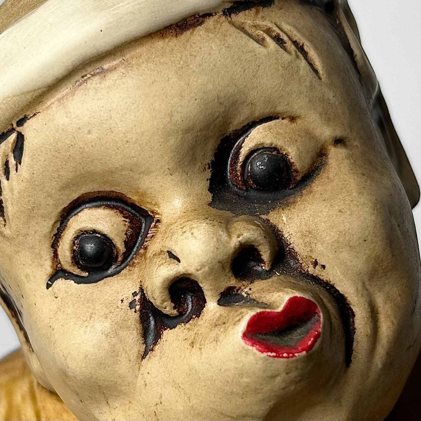 Okame en Hyottoko, Set Japanse Beelden, vroege Shōwa-periode.
