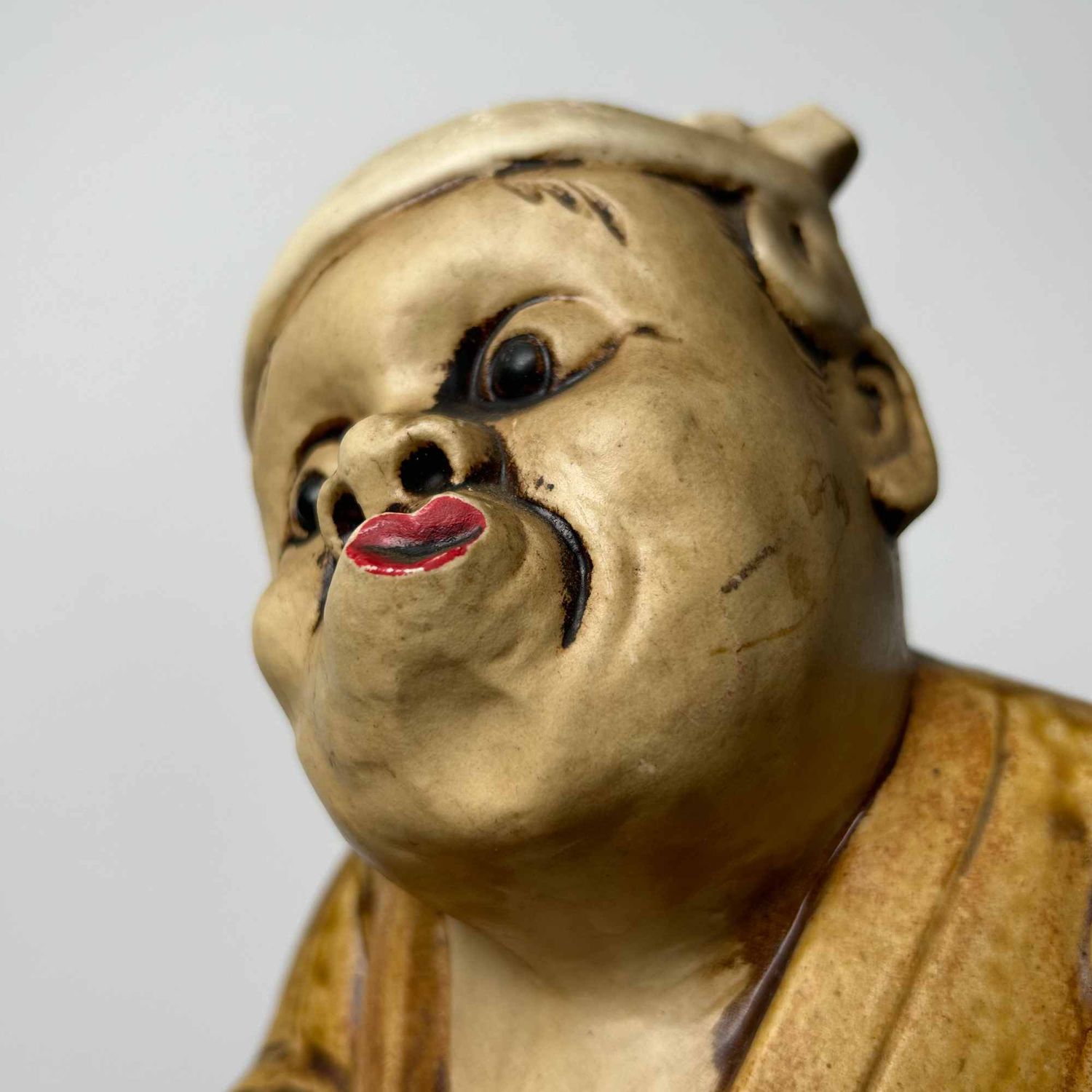 Okame en Hyottoko, Set Japanse Beelden, vroege Shōwa-periode.