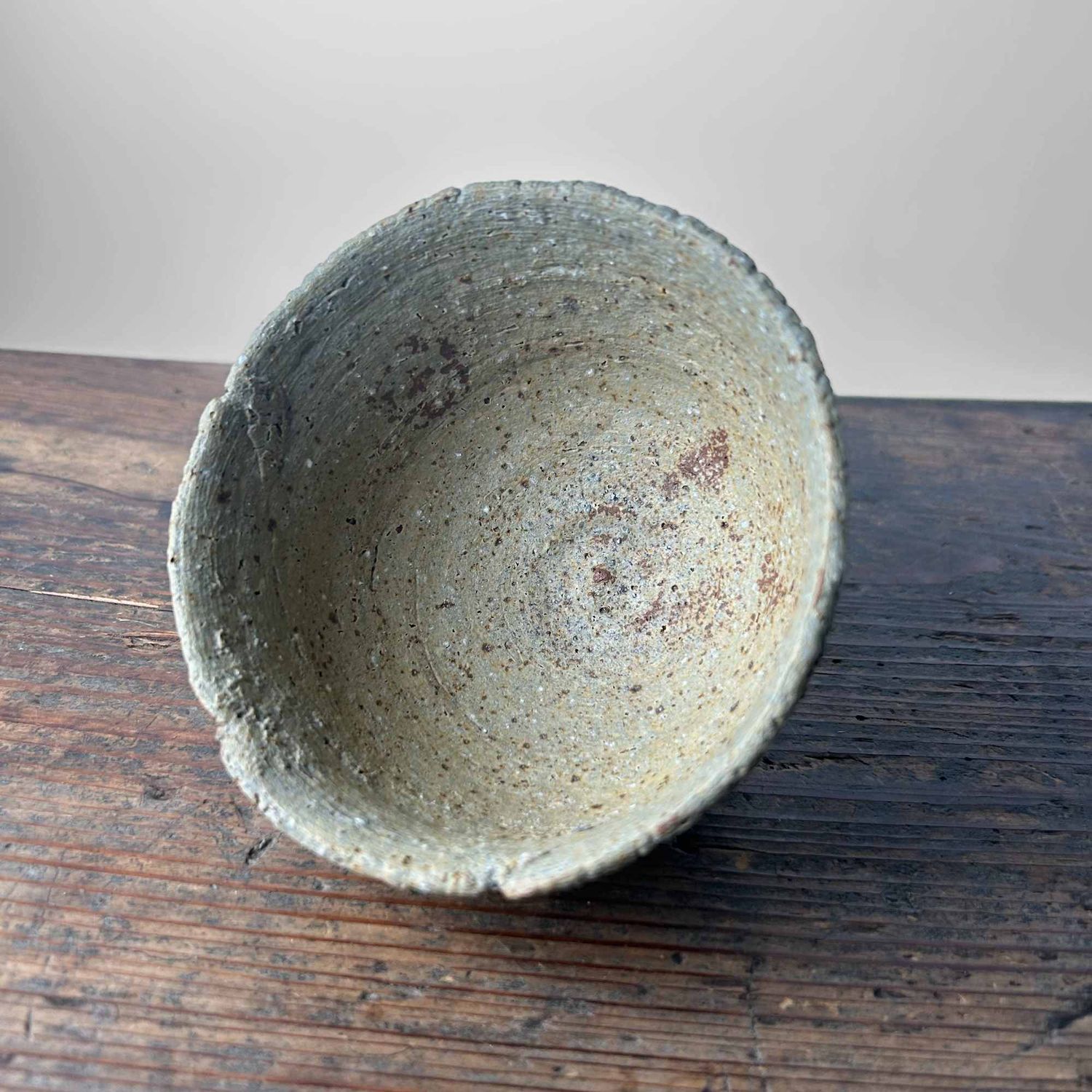 Earthenware Organic Chawan (茶碗), Matcha Bowl, Shōwa Period.
