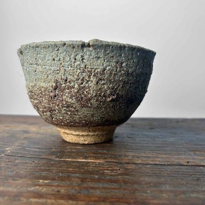Aardewerken Organische Chawan (茶碗), Matcha Kom, Shōwa-periode.