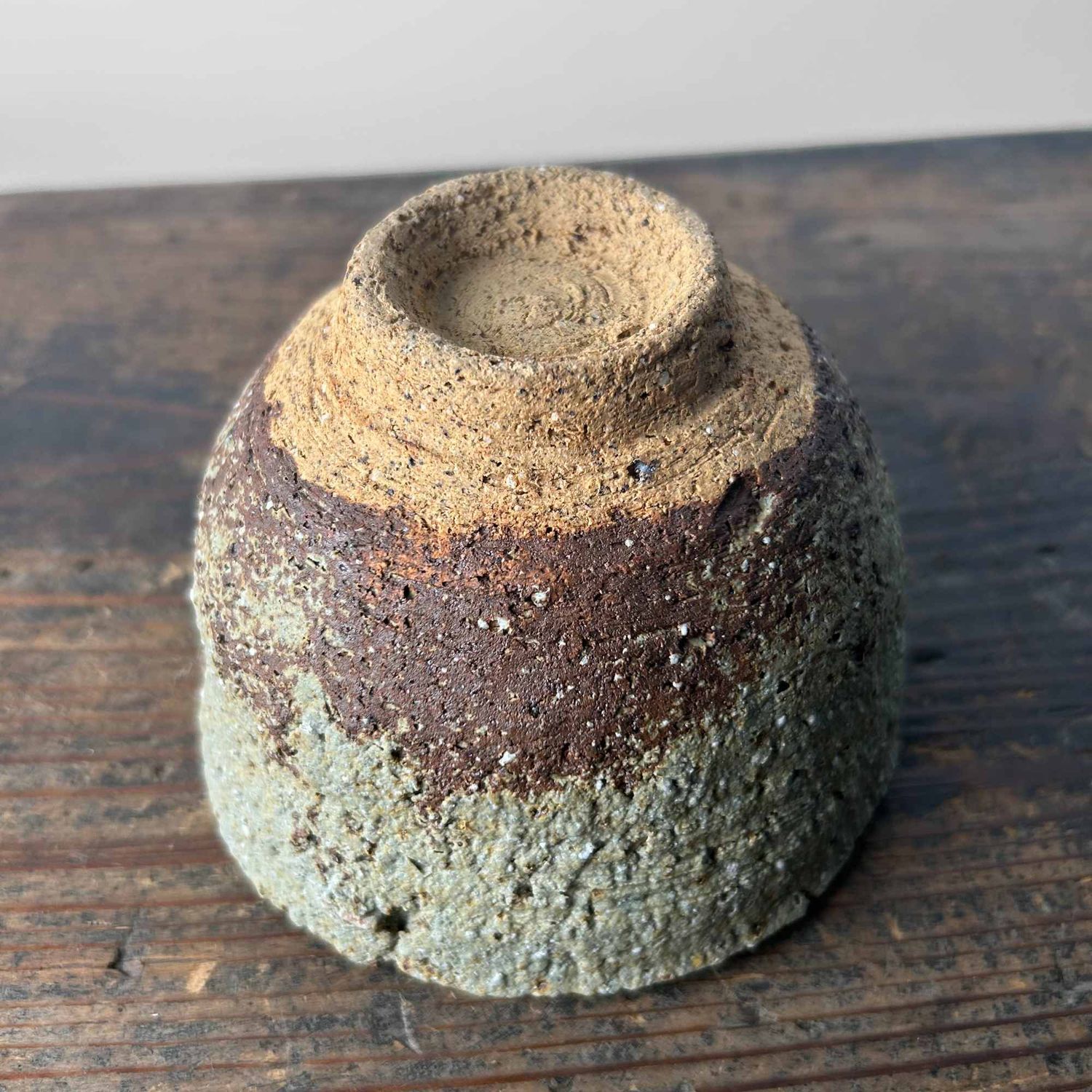 Earthenware Organic Chawan (茶碗), Matcha Bowl, Shōwa Period.