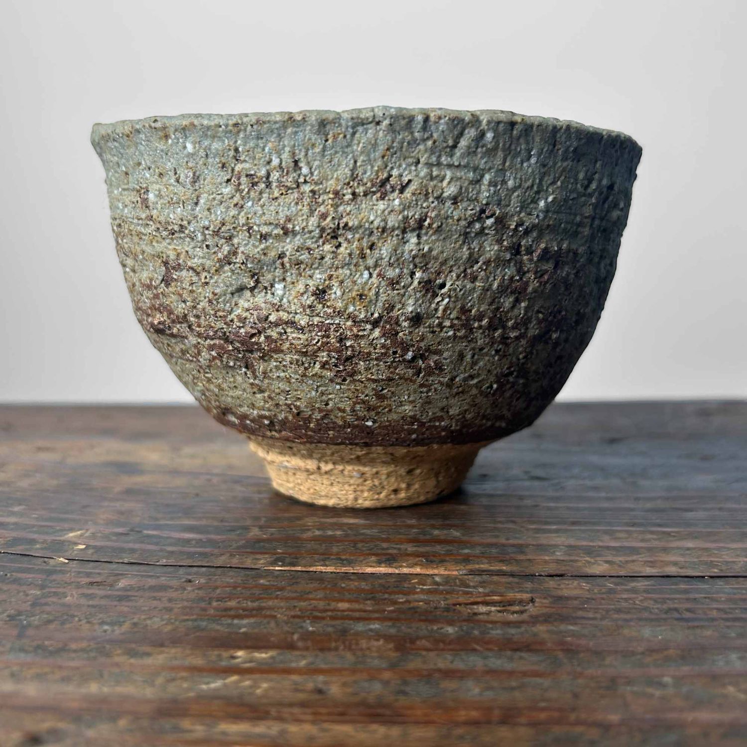 Earthenware Organic Chawan (茶碗), Matcha Bowl, Shōwa Period.