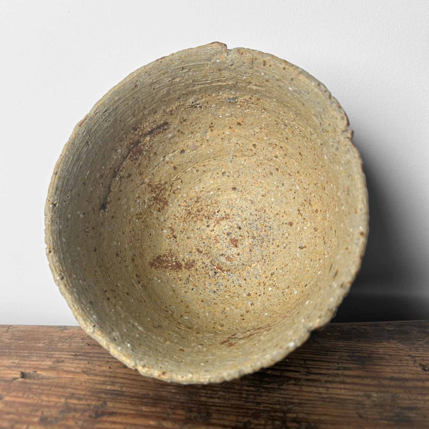 Earthenware Organic Chawan (茶碗), Matcha Bowl, Shōwa Period.