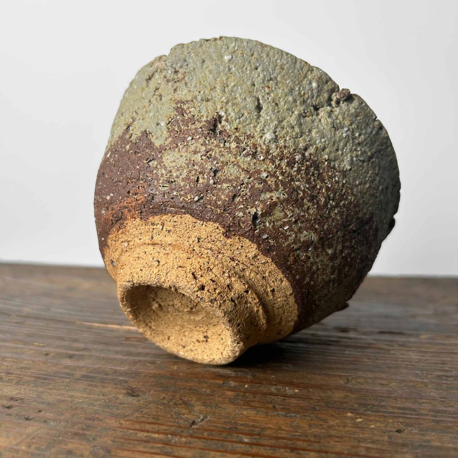 Earthenware Organic Chawan (茶碗), Matcha Bowl, Shōwa Period.