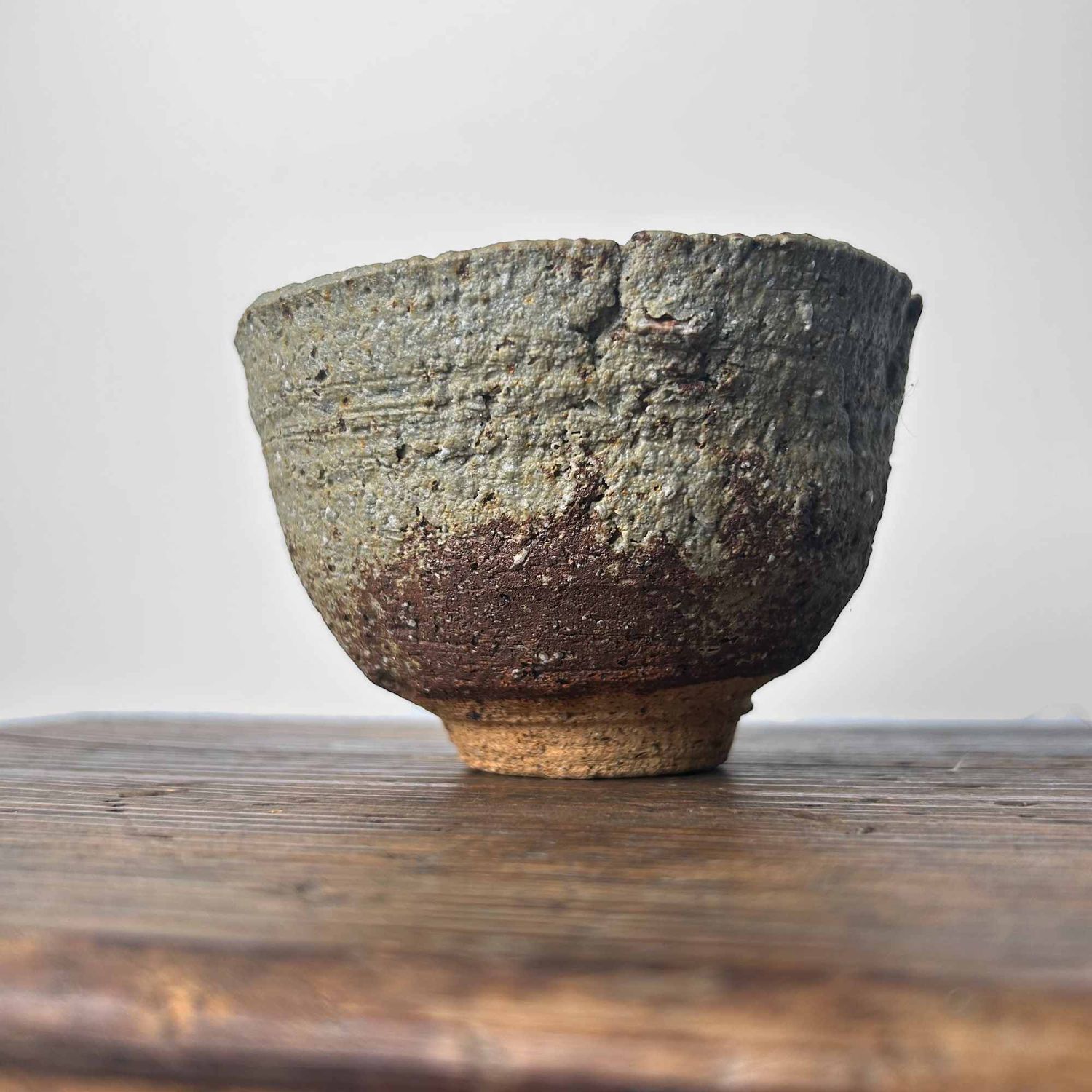 Earthenware Organic Chawan (茶碗), Matcha Bowl, Shōwa Period.