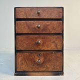 Vintage Burl Wood Filing Cabinet, 1950s, Japan.