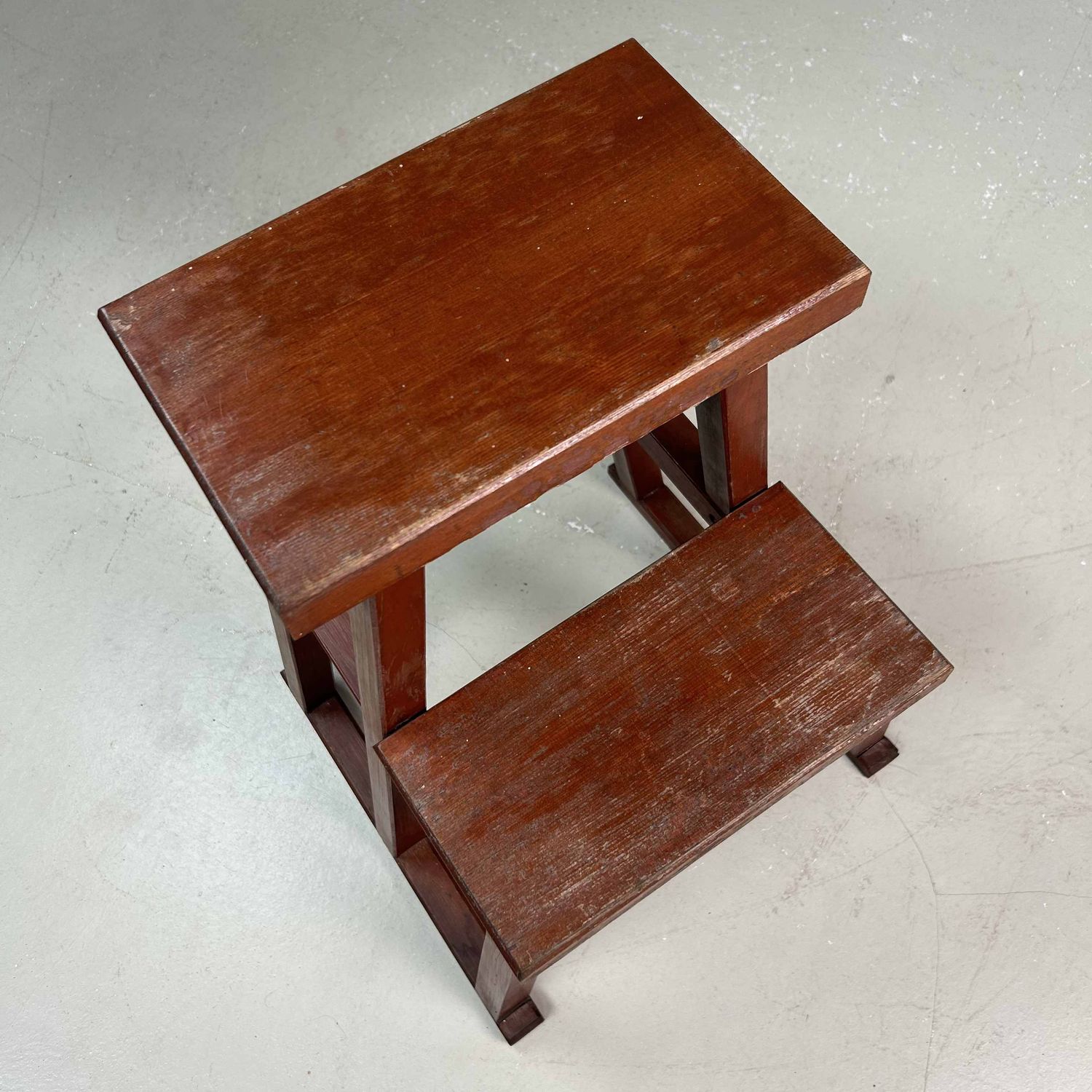 Vintage Houten Kruk, Fumidai 踏み台, Shōwa-periode, Japan.