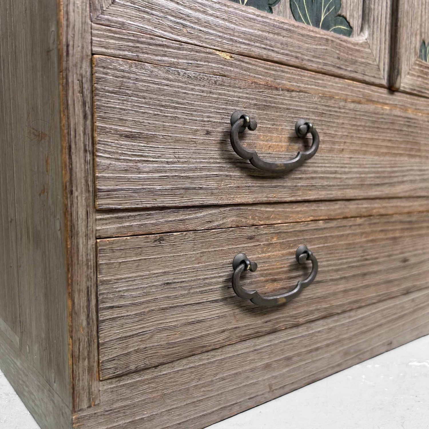 Vintage Tansu Opbergmeubel met Bloemendecor, Japan.