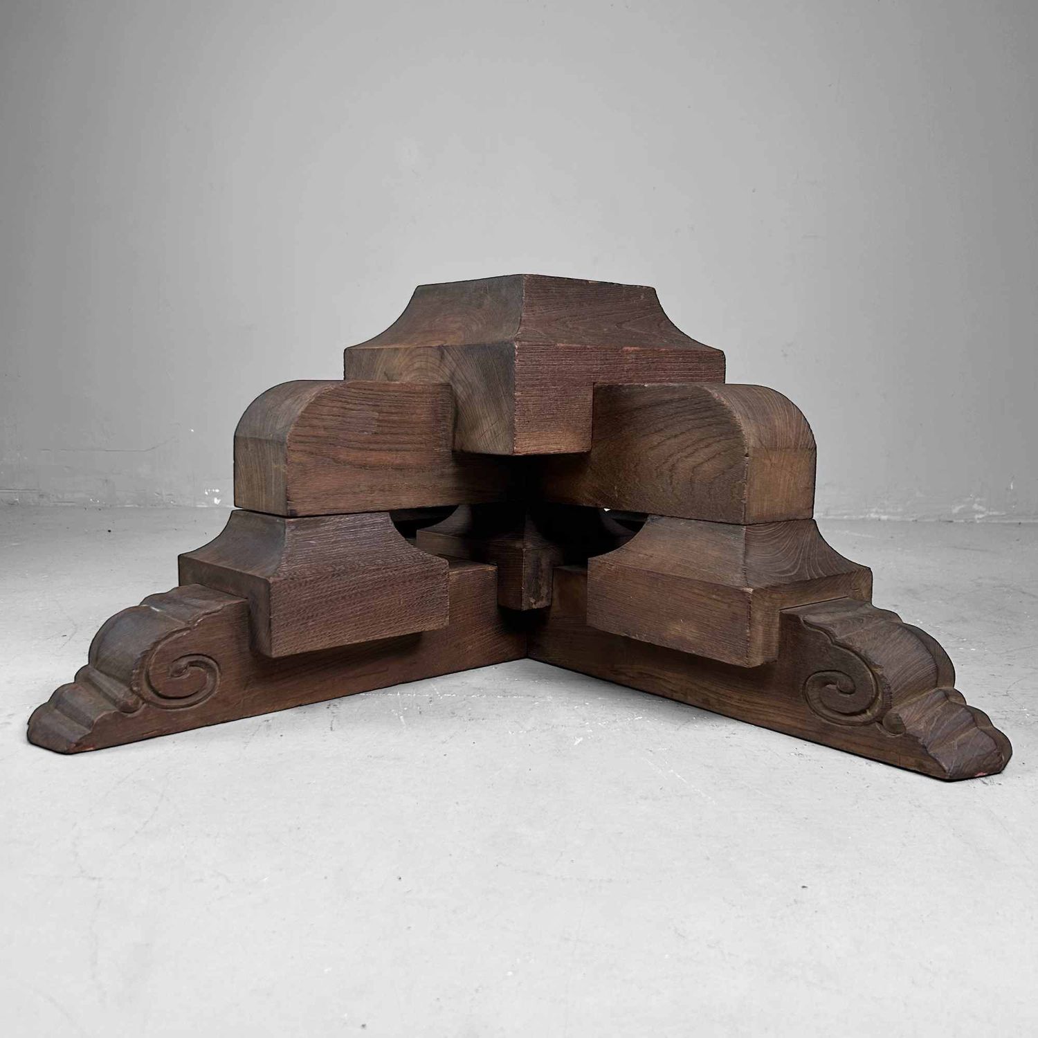 Antique Japanese Wooden Pedestal, Daiza (台座), Meiji Period.