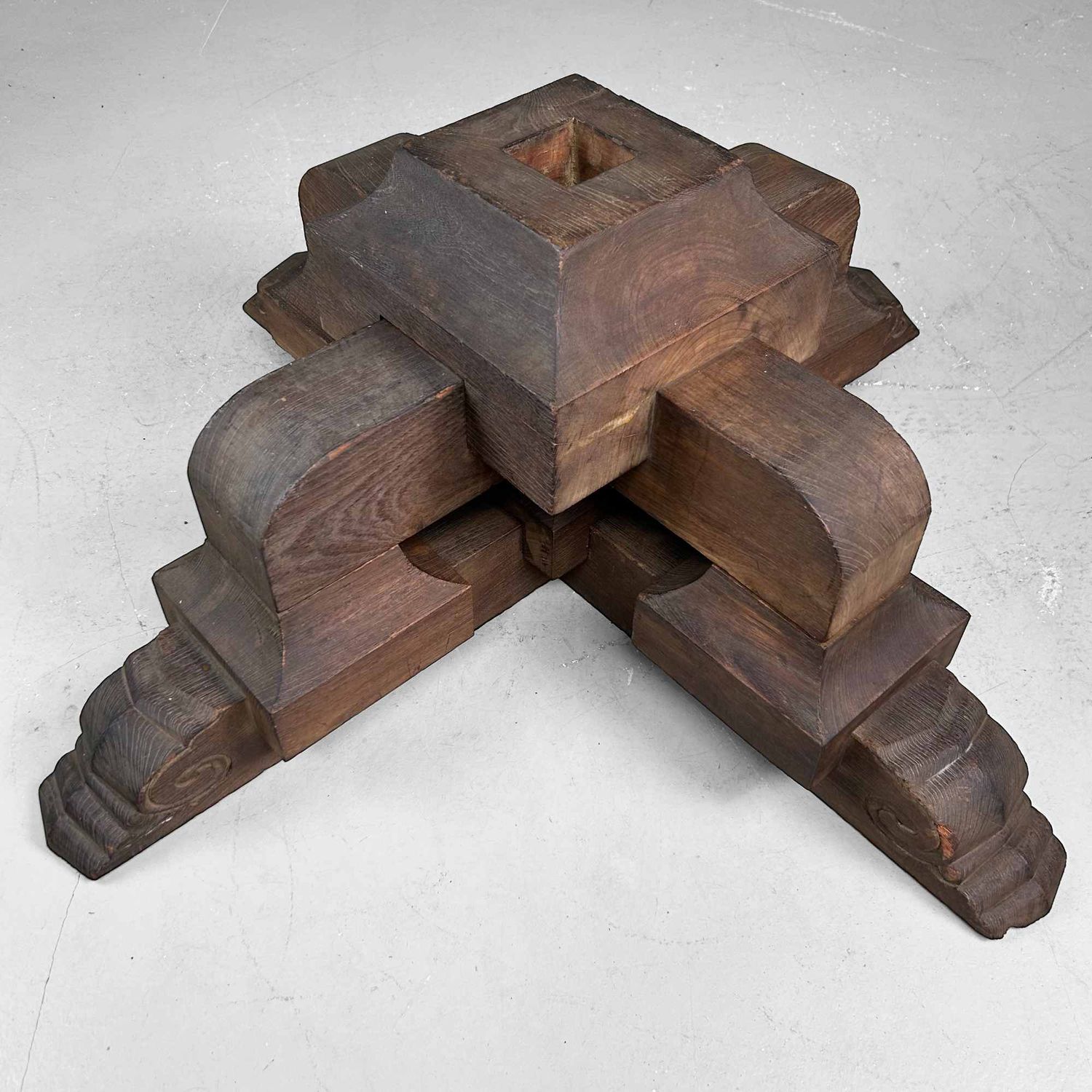 Antique Japanese Wooden Pedestal, Daiza (台座), Meiji Period.