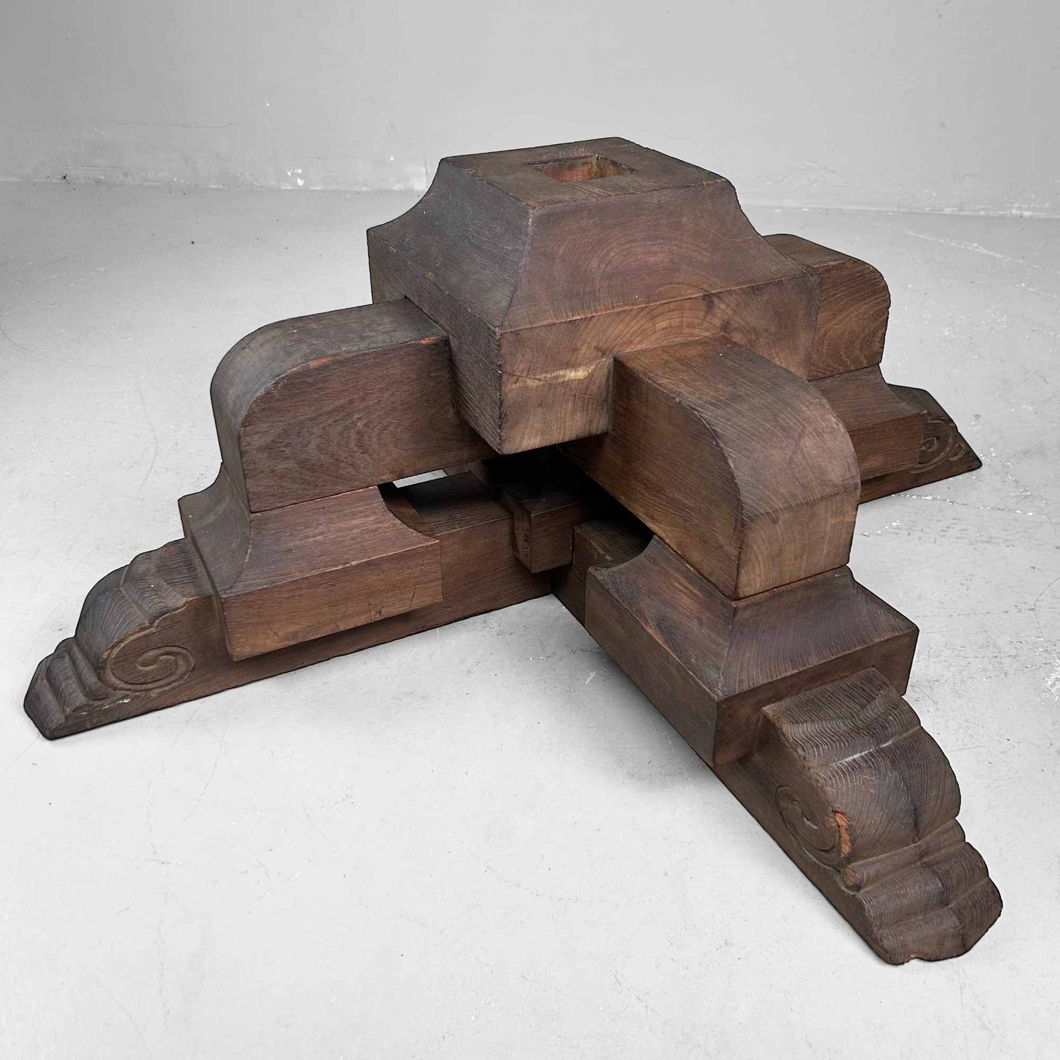 Antique Japanese Wooden Pedestal, Daiza (台座), Meiji Period.