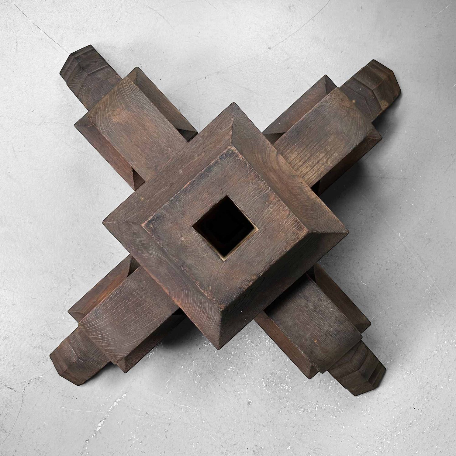 Antique Japanese Wooden Pedestal, Daiza (台座), Meiji Period.