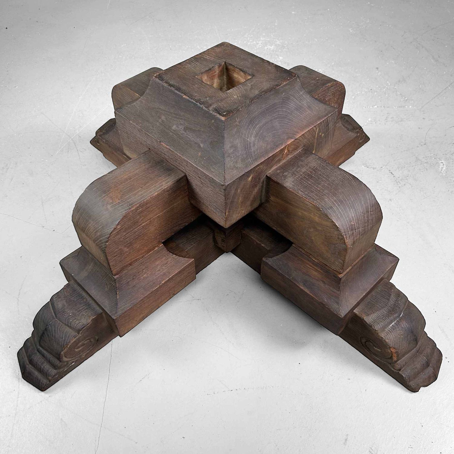 Antique Japanese Wooden Pedestal, Daiza (台座), Meiji Period.