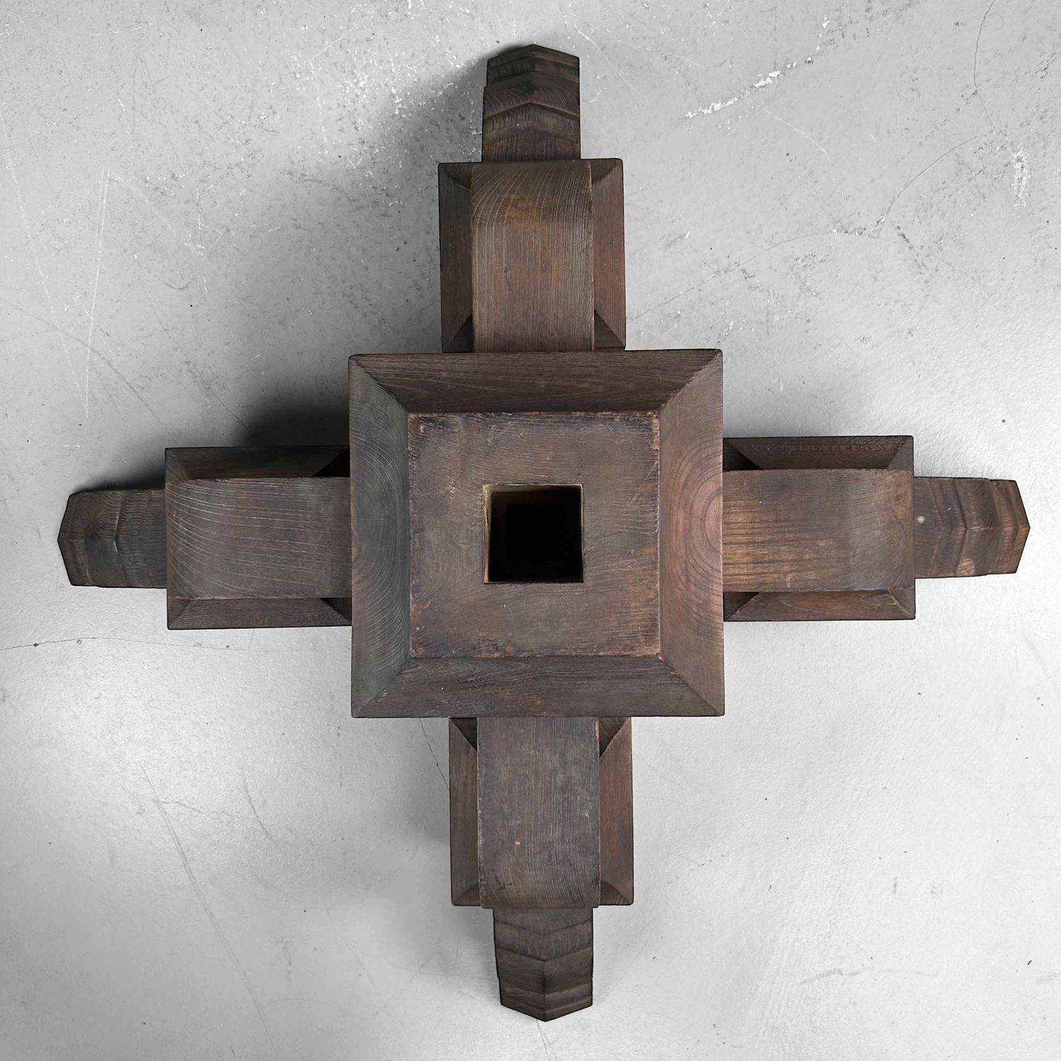 Antique Japanese Wooden Pedestal, Daiza (台座), Meiji Period.