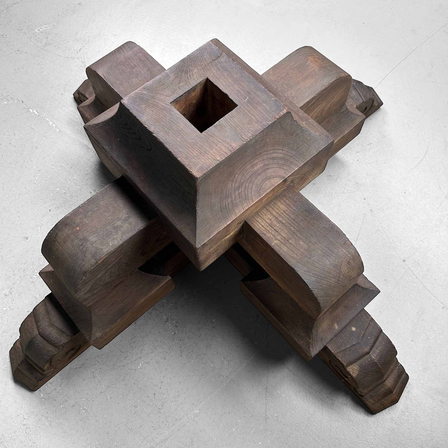 Antique Japanese Wooden Pedestal, Daiza (台座), Meiji Period.