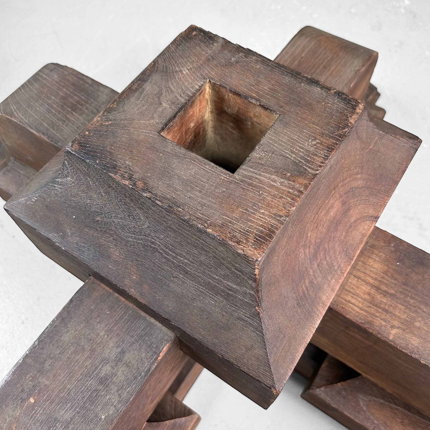 Antique Japanese Wooden Pedestal, Daiza (台座), Meiji Period.