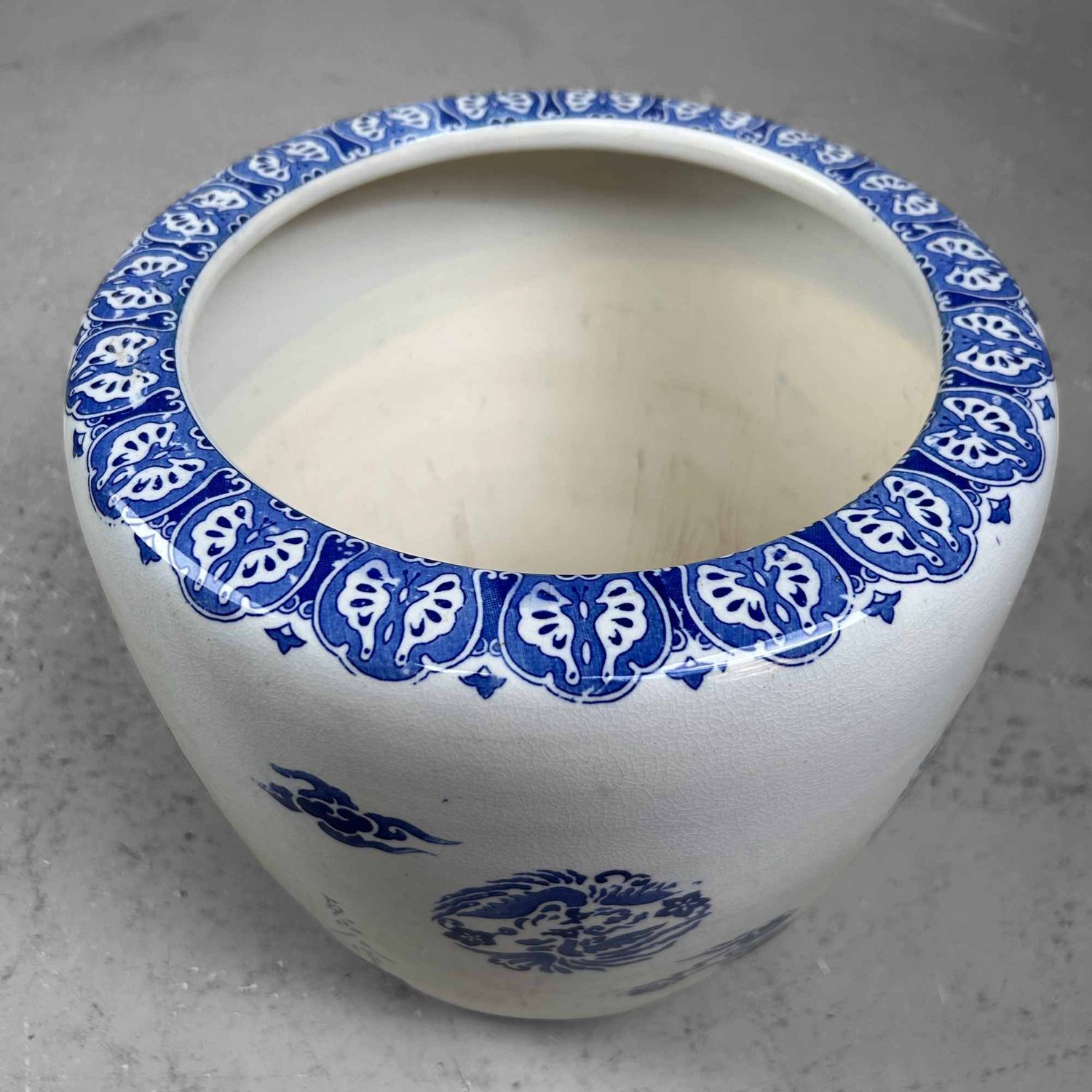 Porseleinen Hibachi, Japan, vroege Taishō-periode.