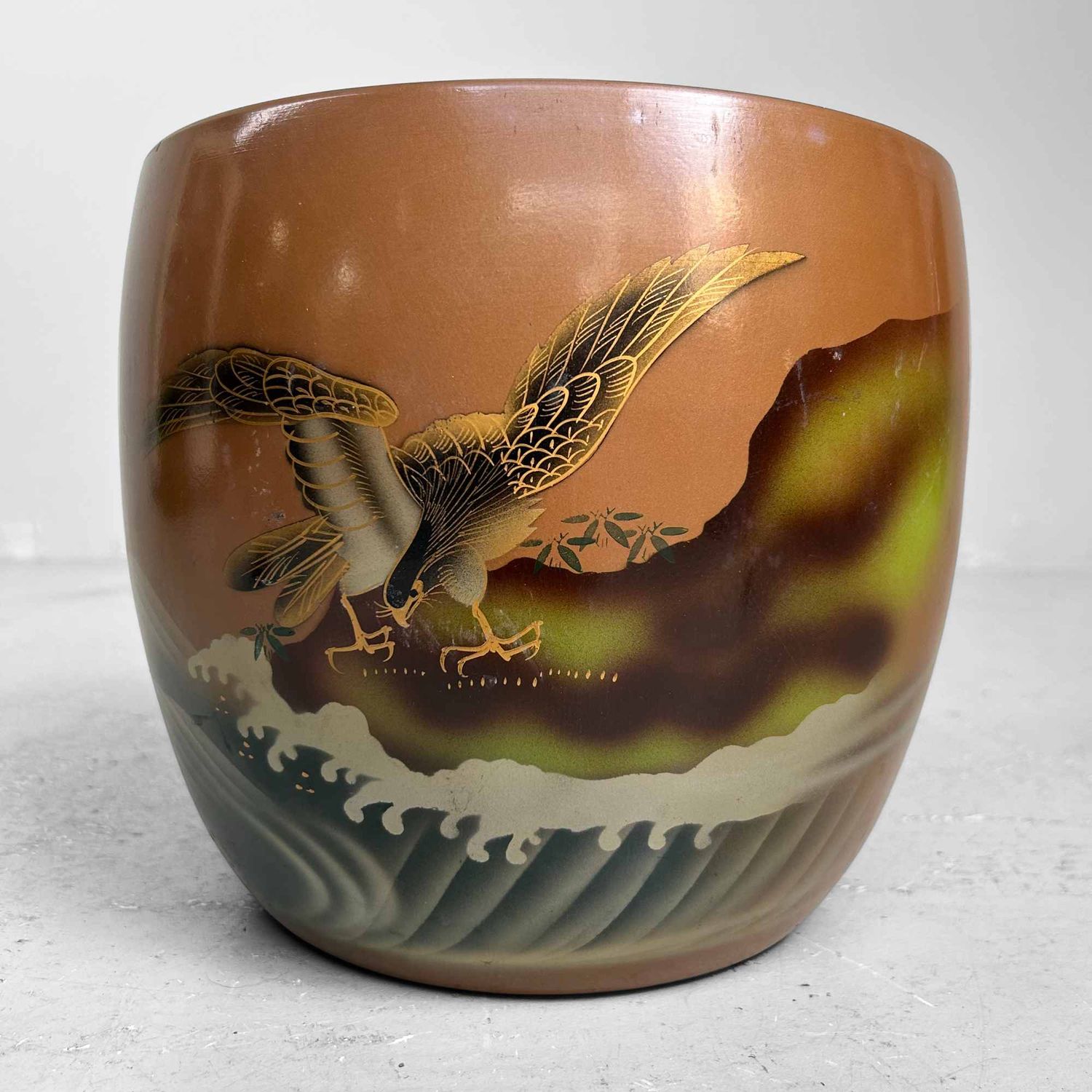 Earthenware Hibachi 'Eagle', Shōwa Period, Japan.