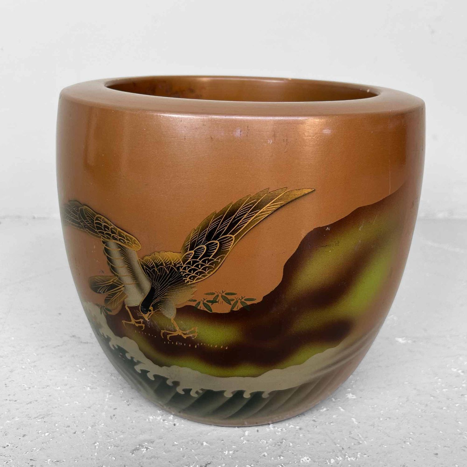 Earthenware Hibachi 'Eagle', Shōwa Period, Japan.