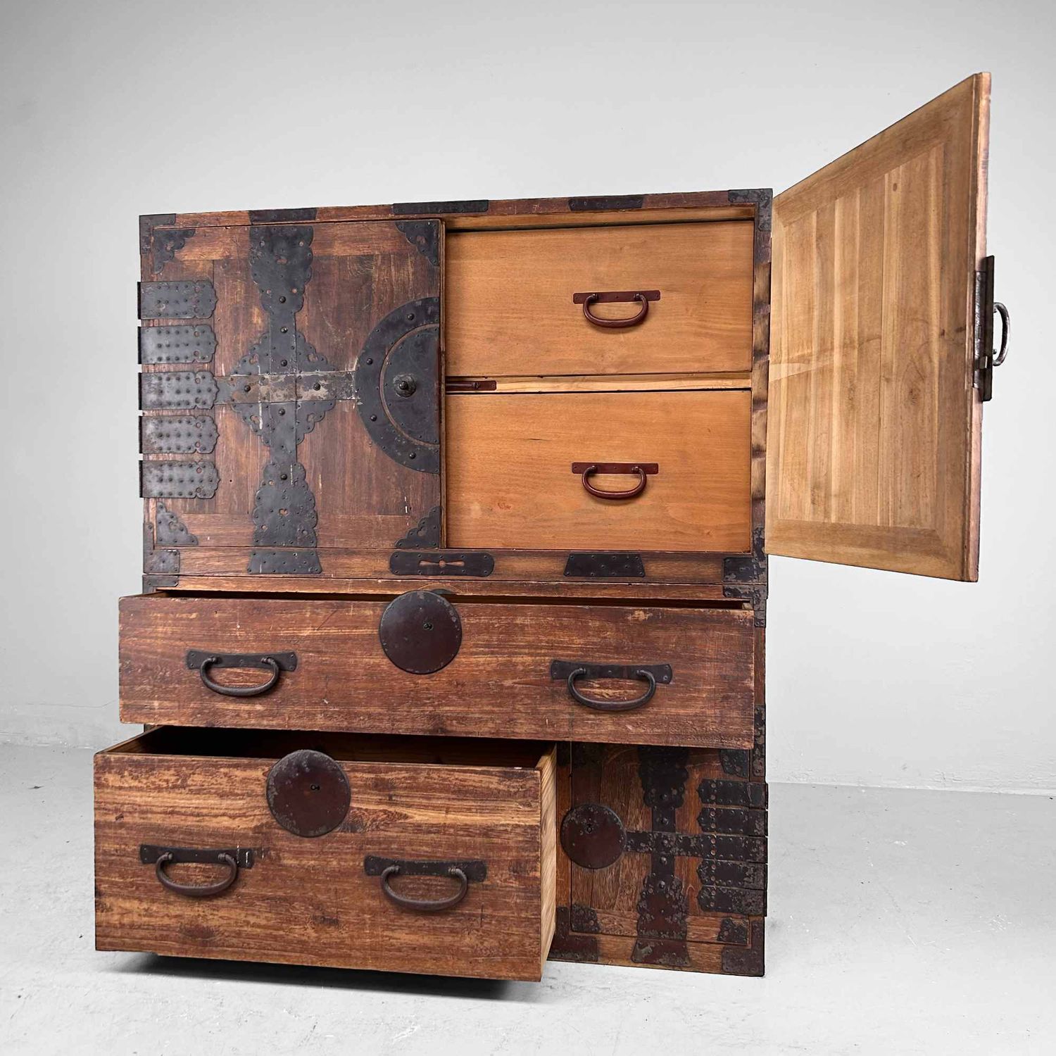Kannon Biraki Isho Tansu, Traditional Clothing Chest, Meiji Period, Japan.