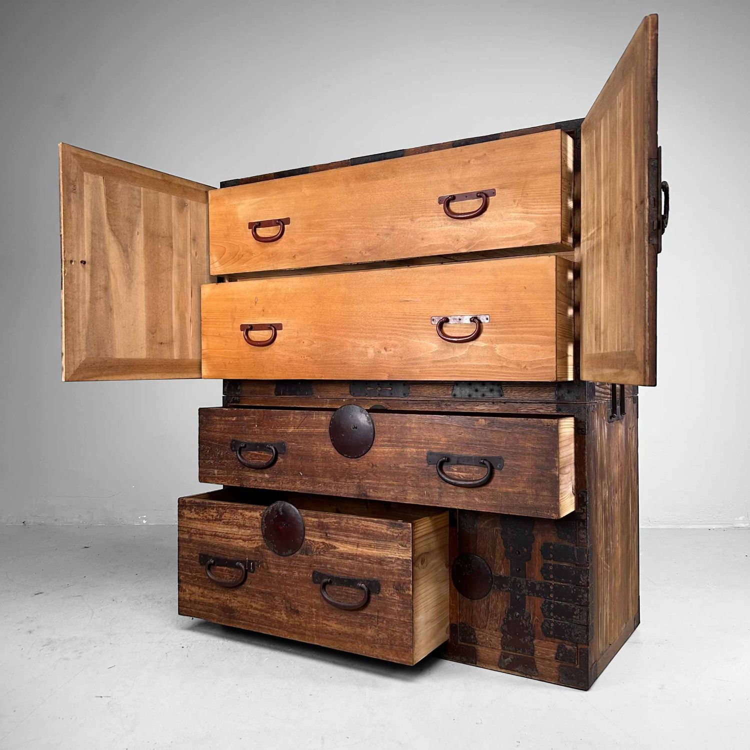 Kannon Biraki Isho Tansu, Traditional Clothing Chest, Meiji Period, Japan.