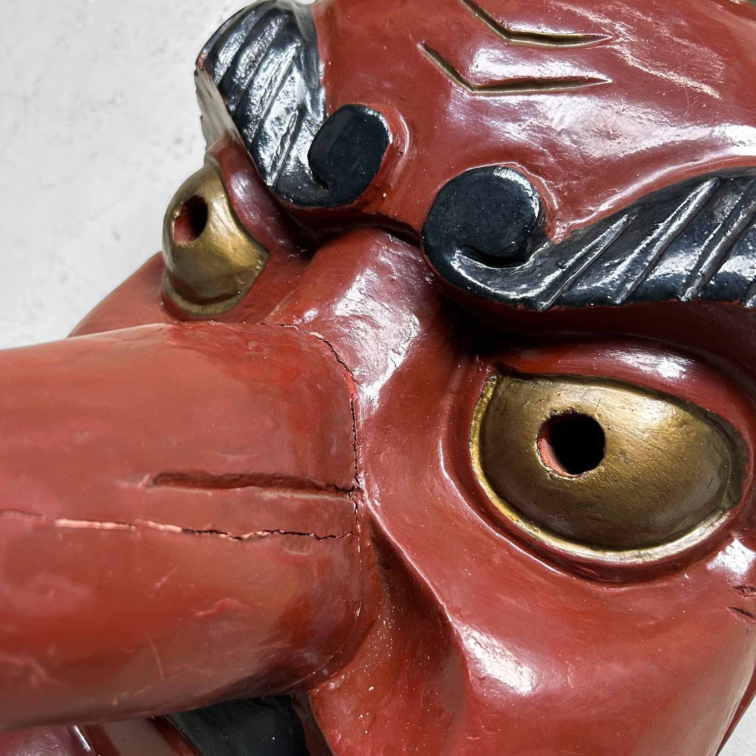 Traditional Wooden Tengu Mask, Shōwa Period, Japan.