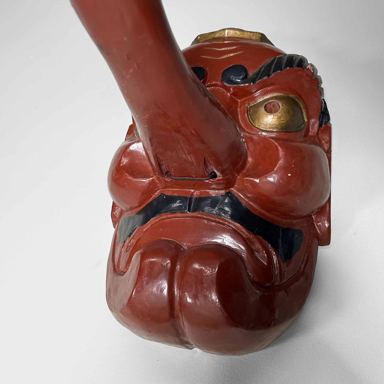 Traditional Wooden Tengu Mask, Shōwa Period, Japan.