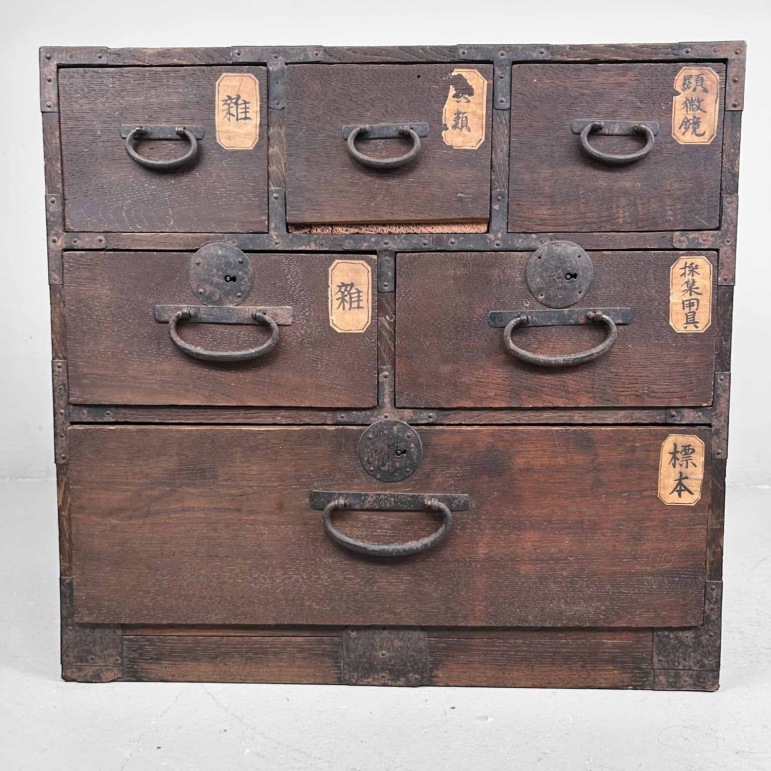 Kleine Japanse Tansu, Winkel Ladekast, Meiji-periode.