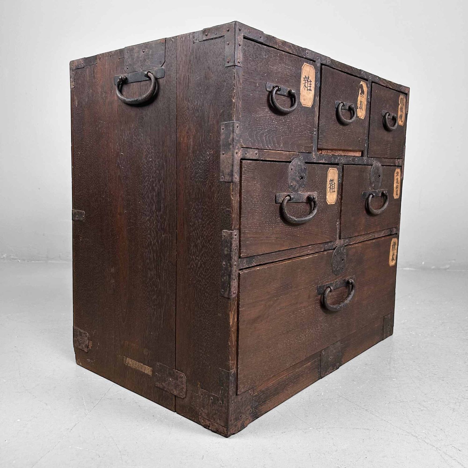 Kleine Japanse Tansu, Winkel Ladekast, Meiji-periode.