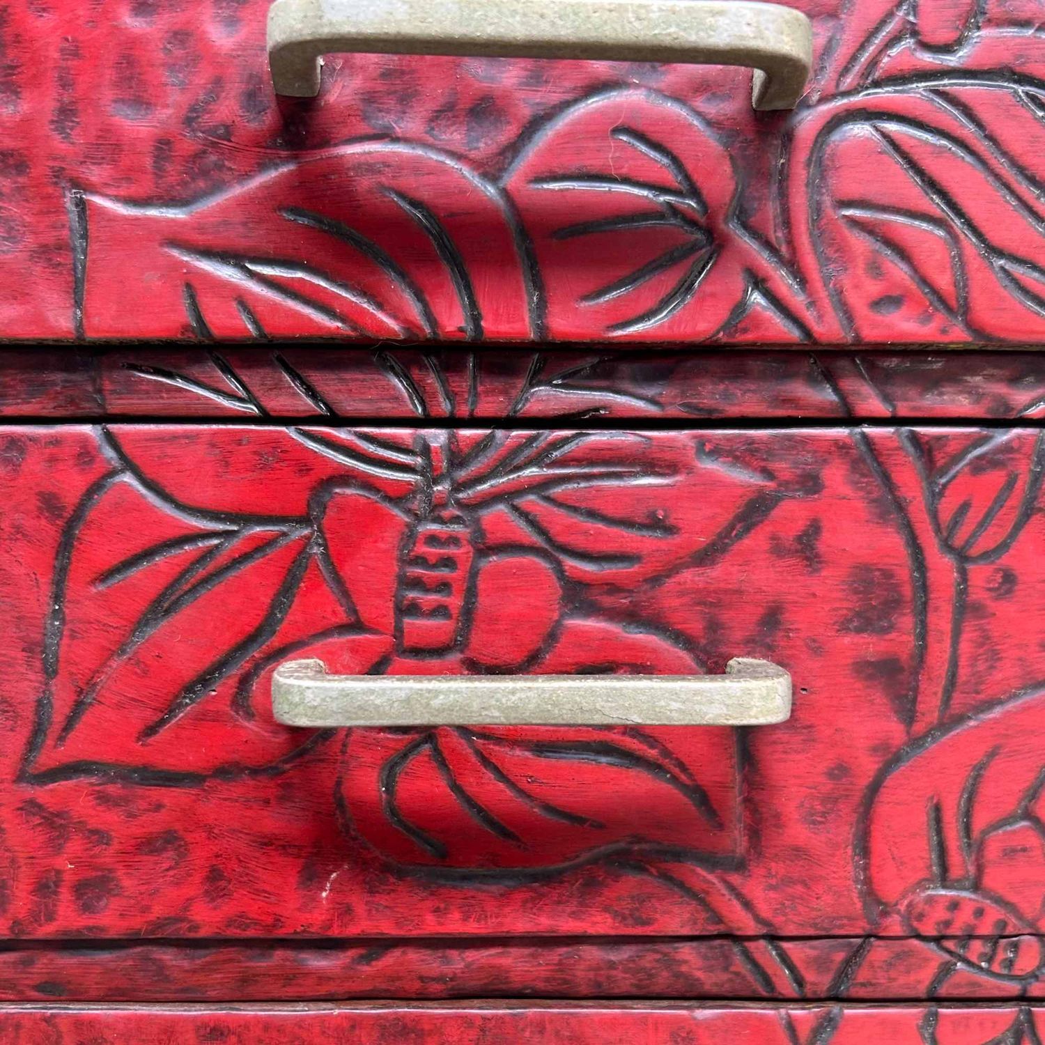 ​Kamakura Bori Haribako 'Flowers' Sewing Box, 1960s, Japan.