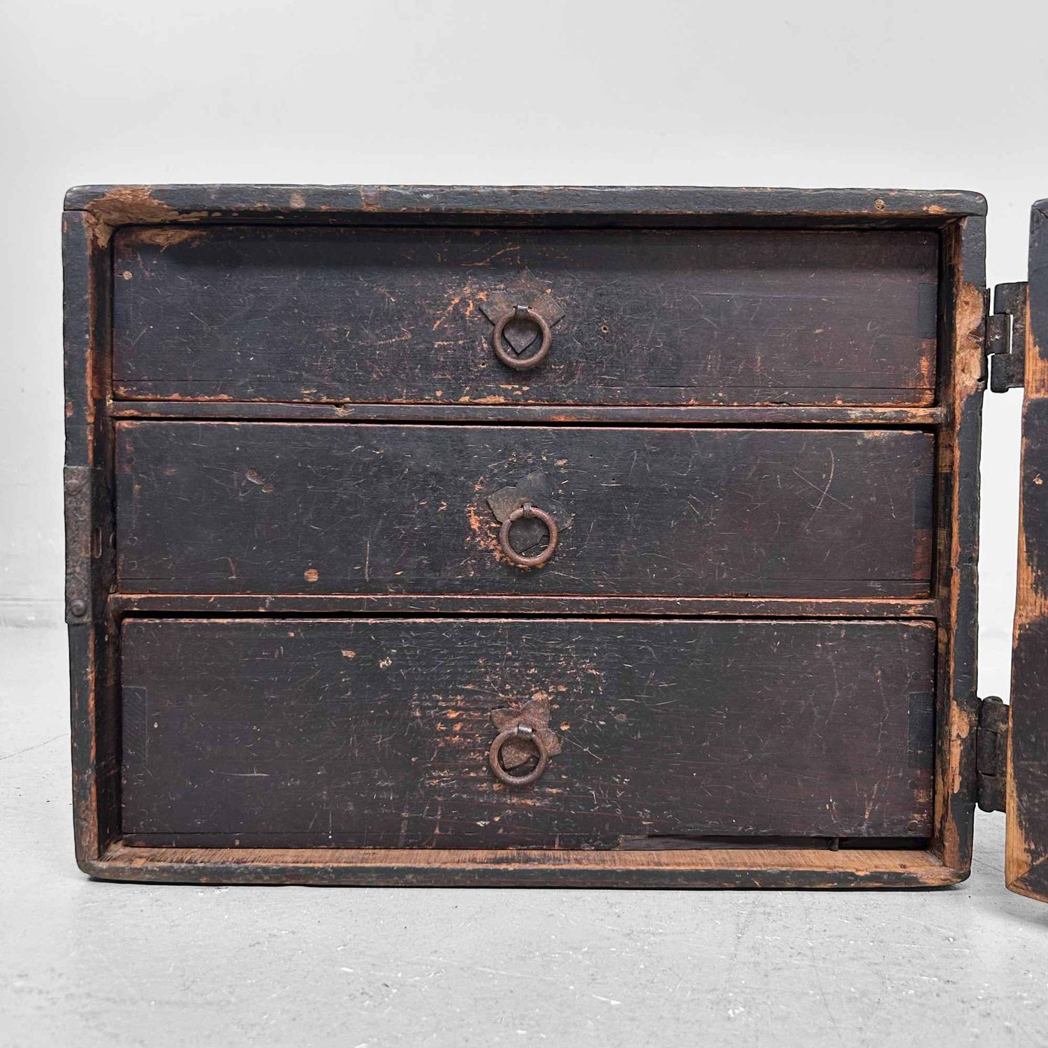 Antique Kake-Suzuri (懸硯), Document Cabinet, Edo Period, Japan.