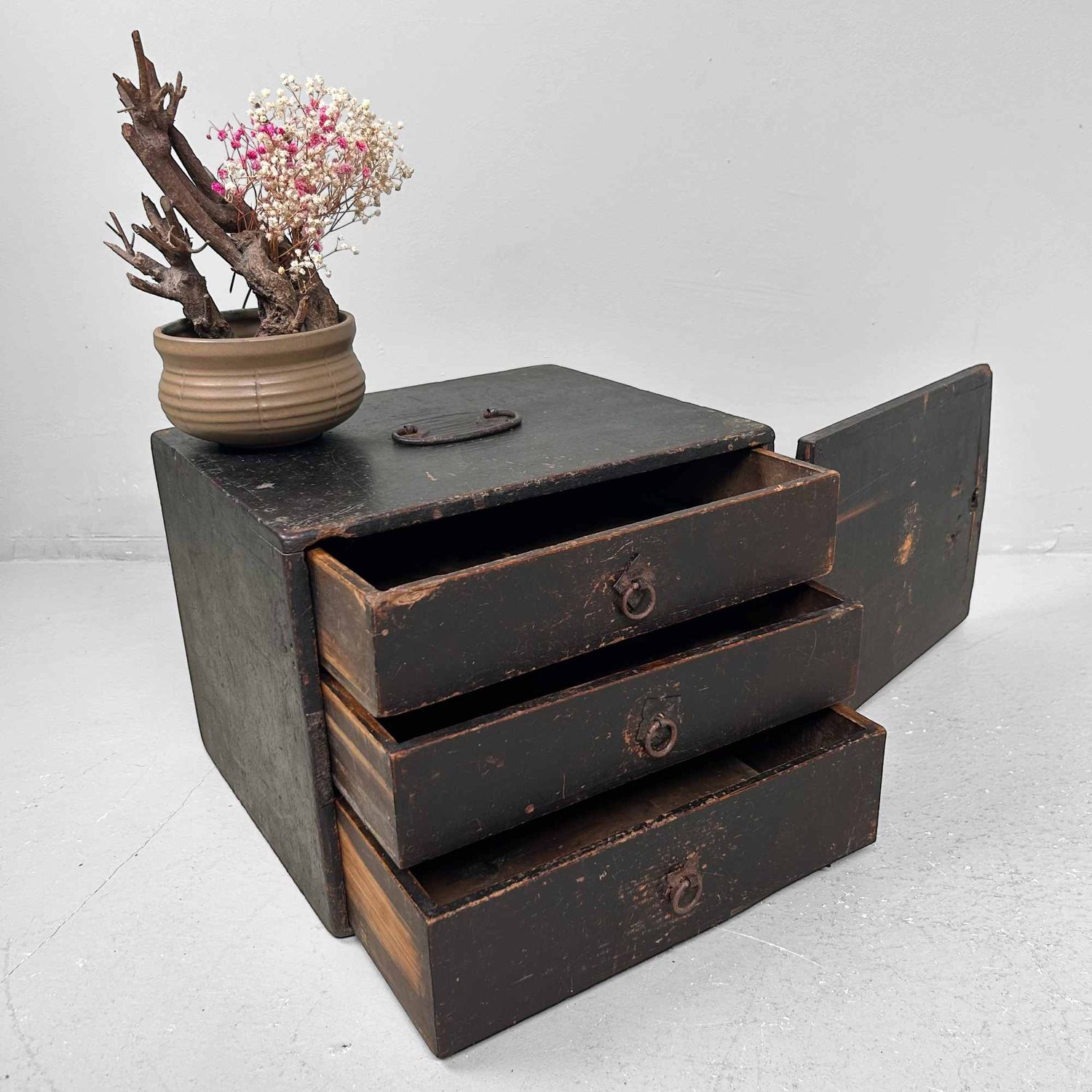 Antique Kake-Suzuri (懸硯), Document Cabinet, Edo Period, Japan.